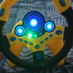 Interactive Yellow and Blue Steering Wheel Toy